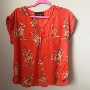 Flower Orange Blouse